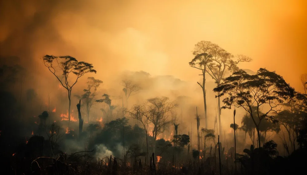 Ilustrasi kabut asap kebakaran hutan